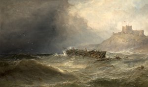 Brik die aanspoelt bij Bamborough, Northumberland, 1875