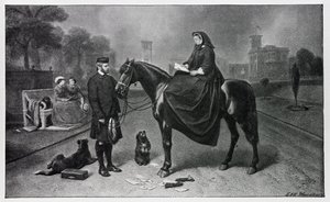Koningin Victoria in Osborne, naar het schilderij van 1865 door Edwin Landseer