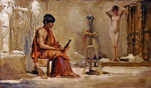 Het Model van de Kunstenaar door Edwin Longsden Long