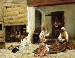 Een tapijtenbazaar in Tanger