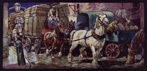 Clydesdale-paarden aan het werk