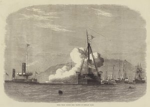 Schietproeven tegen HMS Glatton in Portland Roads door Edwin Weedon