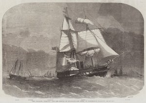 HMS Fregat Furious en het konvooi van kanonneerboten voor China, in de haven van Portsmouth