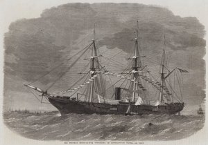De Federale Sloep-van-Oorlog Tuscarora in Southampton Water door Edwin Weedon