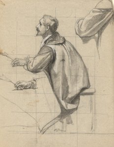 Man, schets voor Ondertekening van het Compact in de Hut van de Mayflower