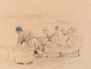 Wasvrouwen aan de Seine door Eero Järnefelt