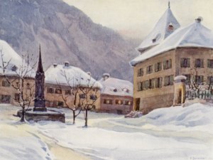 De Rijn: Chur, Coire, Het Kathedraalplein