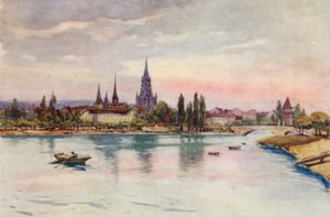 De Rijn: Konstanz, Constance, vanaf het meer door Effie Jardine