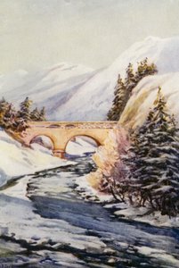 De Rijn: De Rijnbrug bij Thusis door Effie Jardine