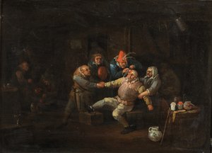 Het Bezoek van de Chirurg, ca. 1676-1744 door Egbert van (c.1676 1744) Heemskerck