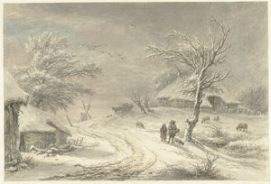 Wintergezicht te Exloo, Drenthe door Egbert van Drielst