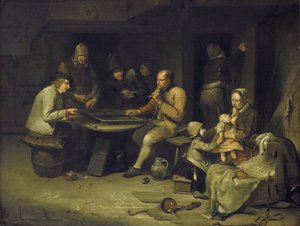 Herberg Ann met backgammonspelers