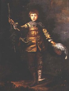 Portret van een jonge jongen die danst in een bos door Eglon Hendrick van der (attr. to) Neer
