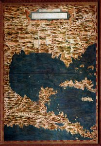Mexico, Cuba, Florida en Jamaica Kaart gemaakt door Egnazio Danti (1536-1586) wiskundige, kosmograaf en Italiaanse architect. Rond 1567. Florence, Palazzo Vecchio, Sala del Mappamondo