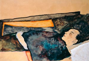 Moeder van de kunstenaar slapend door Egon Schiele