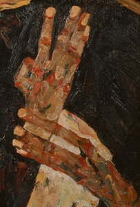 De dichter (olieverf op doek) door Egon Schiele