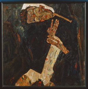 De dichter (olieverf op doek) door Egon Schiele