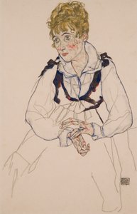 De vrouw van de kunstenaar, zittend door Egon Schiele