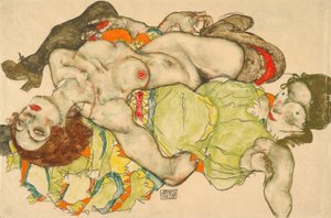 Vrouwelijke geliefden door Egon Schiele