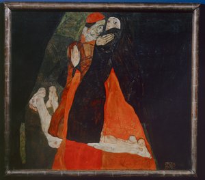 Kardinal und Nonne, Kardinaal en non ... (olieverf op doek)