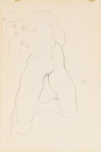 Knielende Vrouwelijke Naakt, 1912 door Egon Schiele