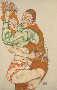 Liefdesmaking, 1915 door Egon Schiele