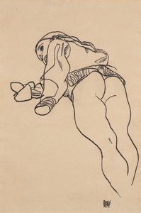 Liggend, 1918 door Egon Schiele