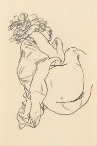 Naakt Liggend door Egon Schiele