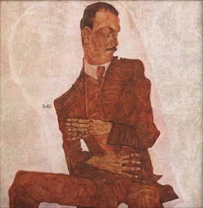 Portret van Arthur Roessler, 1910 door Egon Schiele