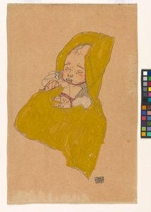Säugling im Wickelpolster door Egon Schiele