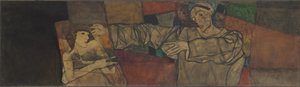 Zelfportret met Model door Egon Schiele