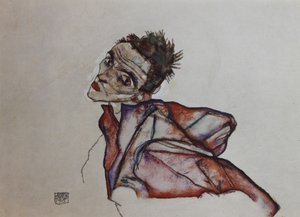Zelfportret met Achterwaarts Gehouden Armen, 1915