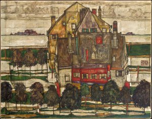 Enkele Huizen (Huizen met Berg) 1915