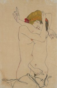 Twee vrouwen omhelzen, 1913