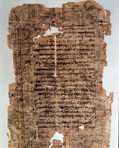 Egyptische oudheid: papyrus bedekt met inscripties. Codex uit de 4e eeuw v.Chr. Alexandrië, Nationaal Museum door Egyptian