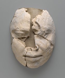 Mummiemasker van een man bestaande uit alleen het gezicht door Egyptian