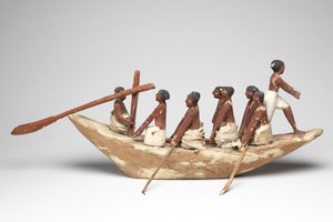 Model zeilboot uit het Graf van Khety (Beni Hasan) Middenrijk, ca. 2010 v.Chr. - 1950 v.Chr.