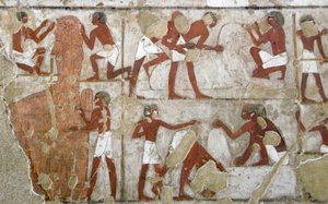 Egyptische oudheid: schilderij dat het graf van Rekhmire (TT100) versiert, vizier van de 18e dynastie