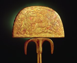 Struisvogelveer waaier, uit het graf van Toetanchamon (ca. 1370-1352 v.Chr.) Nieuwe Koninkrijk