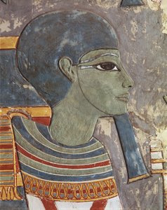 Geschilderd reliëf van god Ptah door Egyptian 18th Dynasty