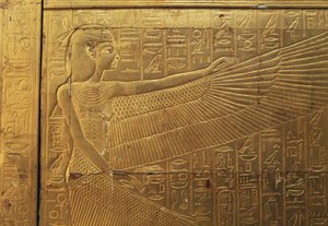 Reliëf op achterpaneel van tweede grafkapel, Schatkamer van Toetanchamon, Egypte, Egyptische beschaving, Nieuwe Rijk, 18e Dynastie door Egyptian 18th Dynasty