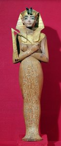 Shabti-figuur van de koning uit het graf van Toetanchamon (c.1370-1352 v.Chr.) Nieuwe Koninkrijk (beschilderd hout)