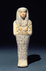 Shabti van Sati, mogelijk uit Saqqara, Nieuwe Rijk (polychrome faience)