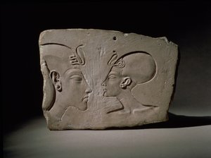 De Wilbour Plaquette, uit modern Amarna, Nieuwe Rijk (kalksteen)