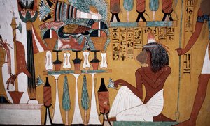 Muurschildering, Tombe van Sennedjem, Vallei der Koningen, Luxor, Thebe (Unesco Werelderfgoedlijst) door Egyptian 18th Dynasty