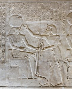 Bas-reliëf, tempel van Seti I, Abydos, Egypte