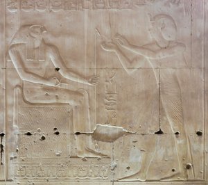 Bas-reliëf, tempel van Seti I, Abydos, Egypte