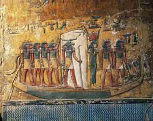 Egypte, Luxor, Oud Thebe, Vallei der Koningen, graf van Seti I, fresco