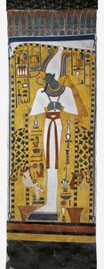 Egypte, Thebe, Luxor, Vallei der Koninginnen, Graf van Nefertari, muurschildering van Osiris in grafkamer uit de 19e dynastie door Egyptian 19th Dynasty