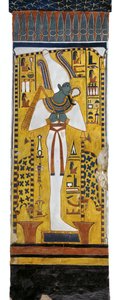 Egypte, Thebe, Luxor, Vallei der Koninginnen, graf van Nefertari, muurschildering van Osiris in grafkamer uit de 19e dynastie door Egyptian 19th Dynasty